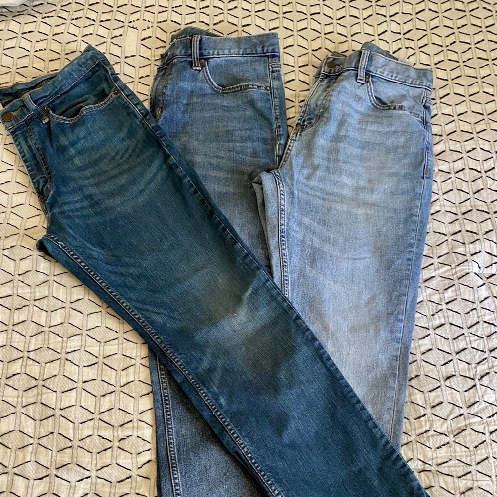 Three pair of 34 X 30 jeans, Old Navy and Levi’s